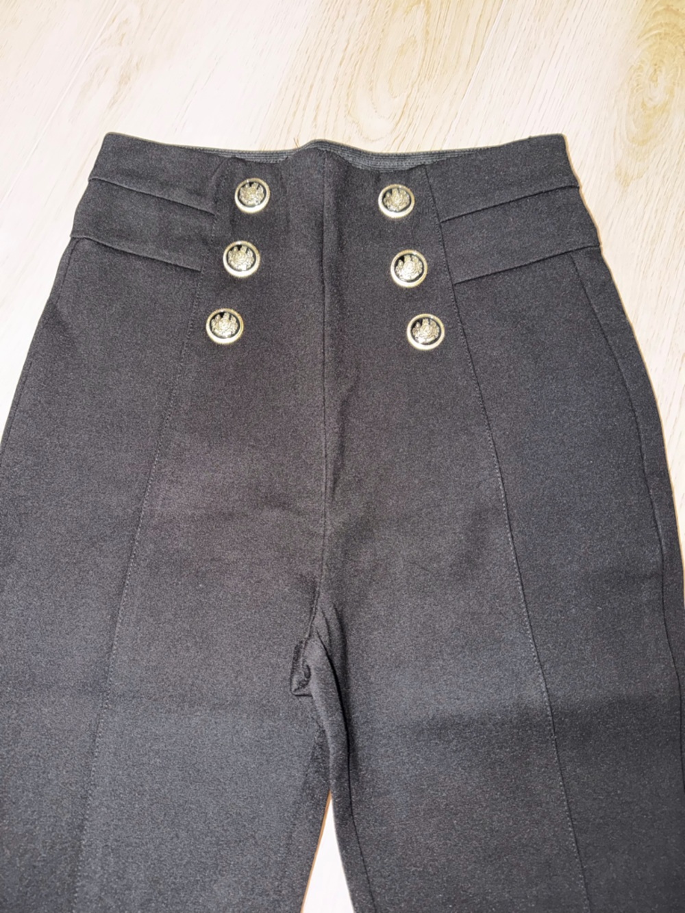 Zara Black High-Waisted Button Front Pants